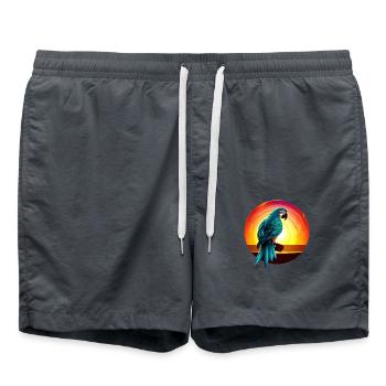 Papagei Sunset - Badeshorts - Anthrazit - Vorne - AI Model Male 185 light (185cm)