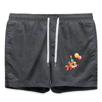 Poisson rouge anniversaire bébé - Short de bain - charbon - Devant - AI Model Male 185 light (185cm)
