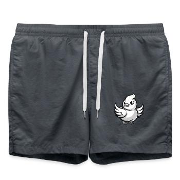 Bande dessinée de pigeon - Short de bain - charbon - Devant - AI Model Male 185 light (185cm)