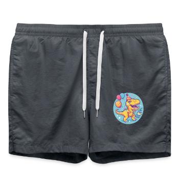Dinosaurier T-Rex Geburtstag Baby - Badeshorts - Anthrazit - Vorne - AI Model Male 185 light (185cm)