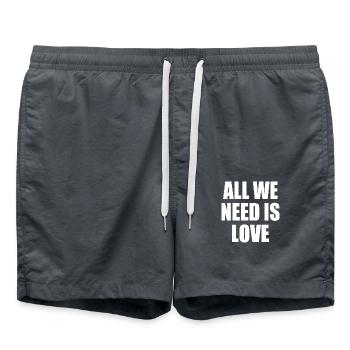 all we need is love - Badeshorts - Anthrazit - Vorne - AI Model Male 185 light (185cm)