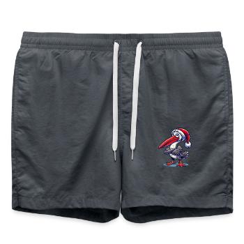 Pelikan Weihnachten - Badeshorts - Anthrazit - Vorne - AI Model Male 185 light (185cm)