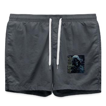 Das Leben ist endlich - Badeshorts - Anthrazit - Vorne - AI Model Male 185 light (185cm)