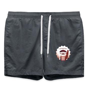 Französischer Bonjour - Badeshorts - Anthrazit - Vorne - AI Model Male 185 light (185cm)