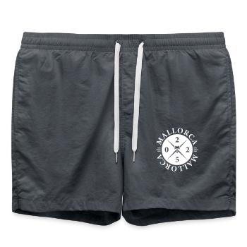 Mallorca 2025 Palme - Badeshorts - Anthrazit - Vorne - AI Model Male 185 light (185cm)