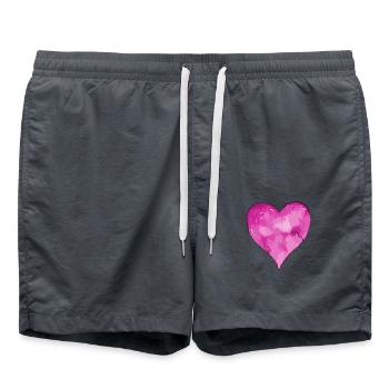 Herz Verliebt Valentinstag - Badeshorts - Anthrazit - Vorne - AI Model Male 185 light (185cm)