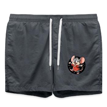 Maus tanzt in der Nacht - Badeshorts - Anthrazit - Vorne - AI Model Male 185 light (185cm)