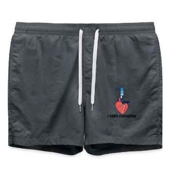 My heart needs to be charged - Short de bain - charbon - Devant - AI Model Male 185 light (185cm)
