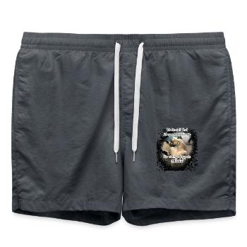 Faule Katze - Badeshorts - Anthrazit - Vorne - AI Model Male 185 light (185cm)