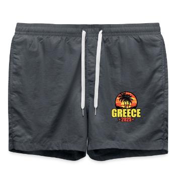 Grèce 2025 Vacances Palmiers Colorés - Short de bain - charbon - Devant - AI Model Male 185 light (185cm)