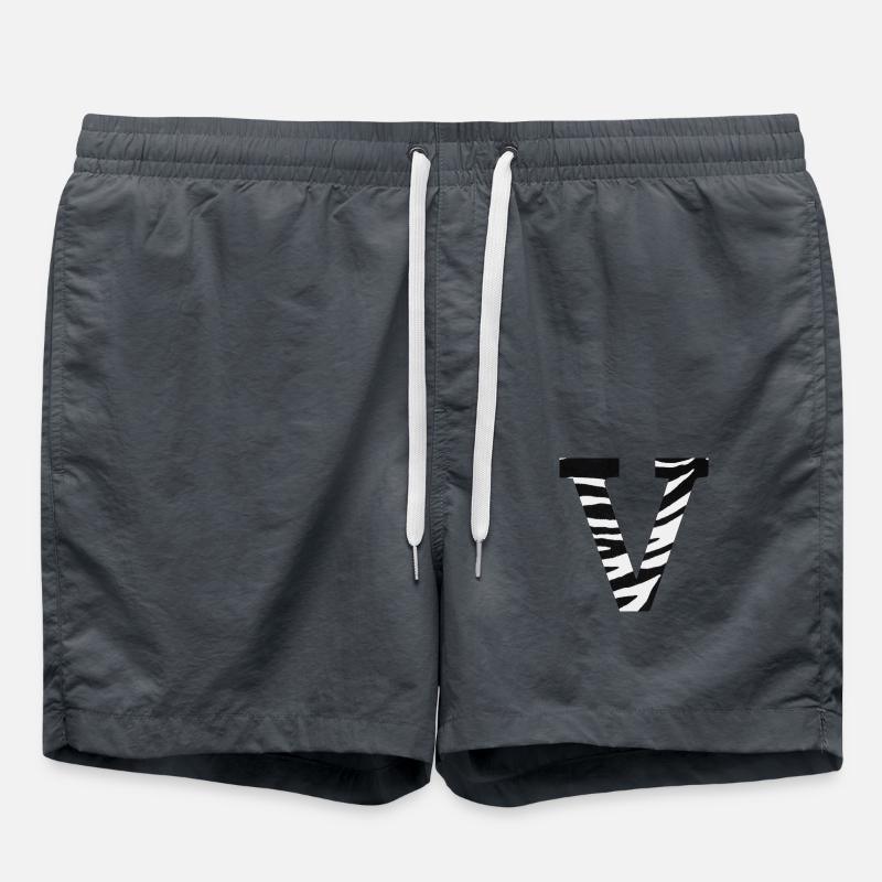 Letter v zebra - Swim Trunks - anthracite