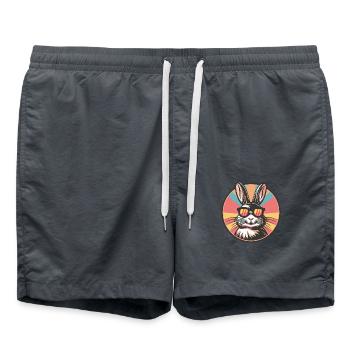 Lapin Bande Dessinée Cool - Short de bain - charbon - Devant - AI Model Male 185 light (185cm)