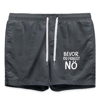Bevor du fragst Nö! - Badeshorts - Anthrazit - Vorne - AI Model Male 185 light (185cm)