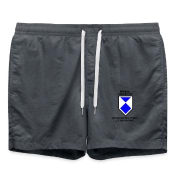 Denkmalgeschützte Datenverarbeitungseinrichtung - Badeshorts - Anthrazit - Vorne - AI Model Male 185 light (185cm)