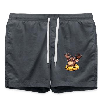 Elch Comic Cool - Badeshorts - Anthrazit - Vorne - AI Model Male 185 light (185cm)