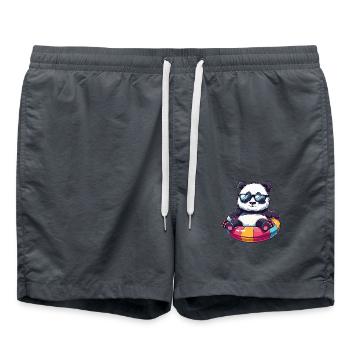 Panda Comic Cool - Swim Trunks - anthracite - Front - AI Model Male 185 light (185cm)