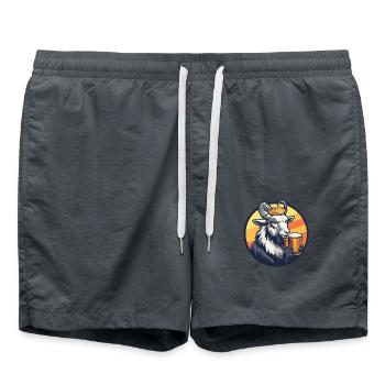 Bergziege Bier - Badeshorts - Anthrazit - Vorne - AI Model Male 185 light (185cm)
