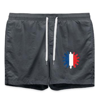 La France éclabousse de couleurs - Short de bain - charbon - Devant - AI Model Male 185 light (185cm)