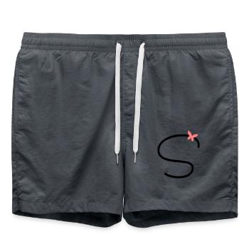 Letter S Butterfly Letter - Swim Trunks - anthracite - Front - AI Model Male 185 light (185cm)