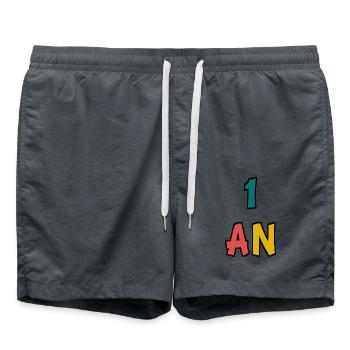 1. 1 AN. 1er ANNIVERSAIRE. ANNIVERSAIRE 1 AN. ANNI - Short de bain - charbon - Devant - AI Model Male 185 light (185cm)