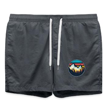 Mountain MTB Sunset Circle - Badeshorts - Anthrazit - Vorne - AI Model Male 185 light (185cm)