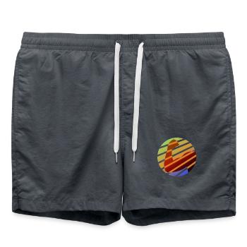 Invincible - Muscles - strong - colorful - Swim Trunks - anthracite - Front - AI Model Male 185 light (185cm)