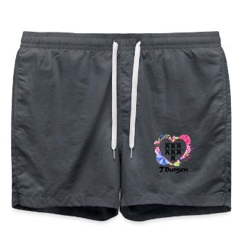 Siebenbürger Wappen mit Blumendesign und Wappen - Badeshorts - Anthrazit - Vorne - AI Model Male 185 light (185cm)