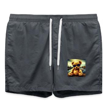 Teddy in Hamburg - Badeshorts - Anthrazit - Vorne - AI Model Male 185 light (185cm)