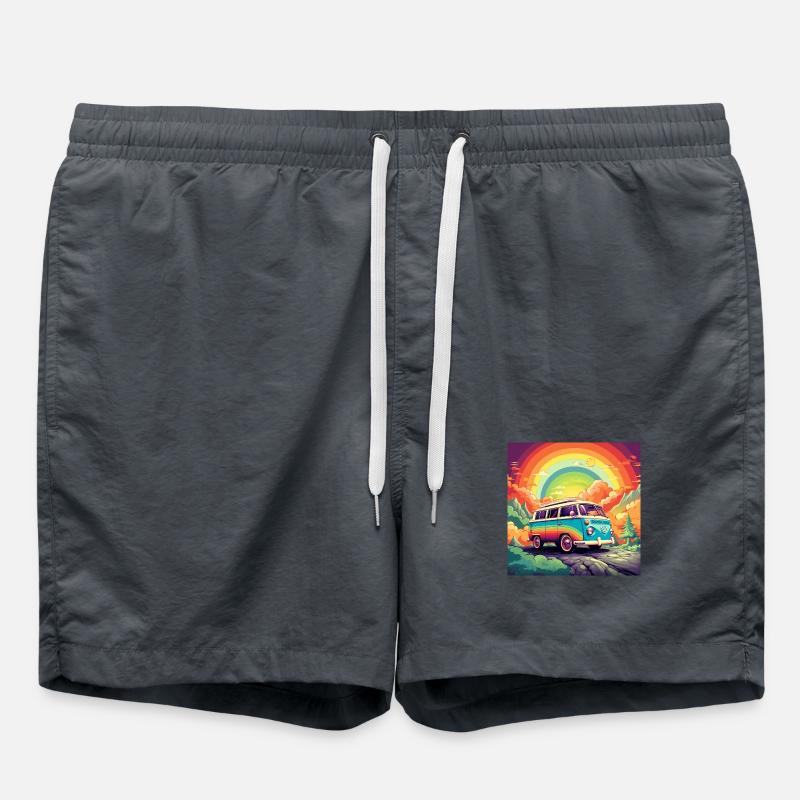 Rainbow Bus Retro Trip - Swim Trunks - anthracite