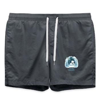 Süßer Weihnachts Eisbär – Holiday Adventure - Badeshorts - Anthrazit - Vorne - AI Model Male 185 light (185cm)