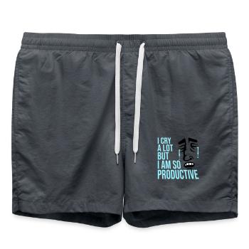 I Cry A Lot But I Am So Productive Lustig Emotion - Badeshorts - Anthrazit - Vorne - AI Model Male 185 light (185cm)