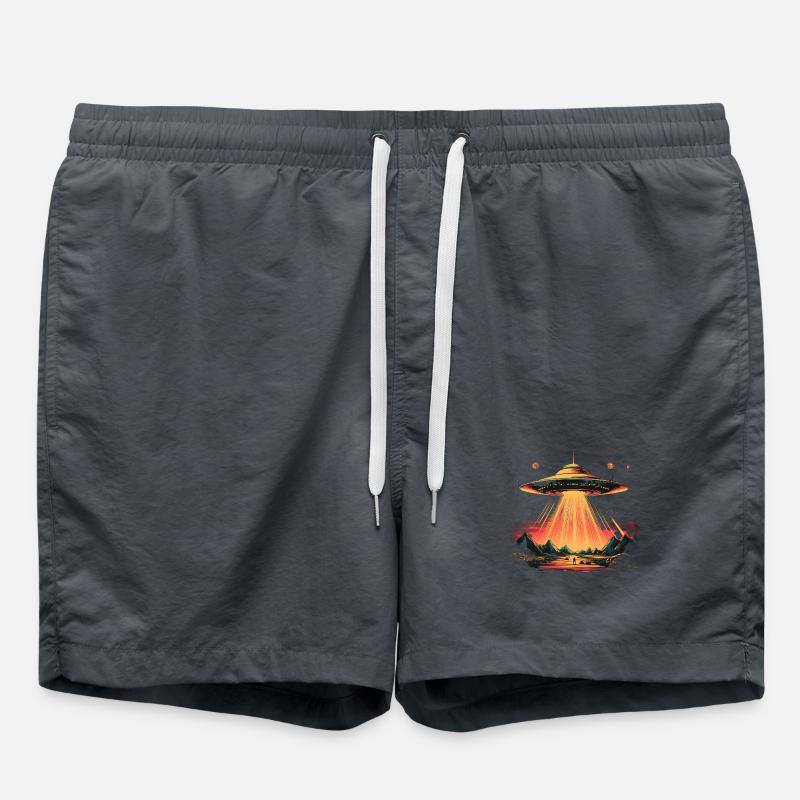 UFO arc over mountains - Swim Trunks - anthracite