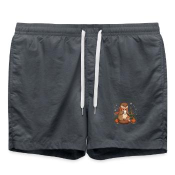 Club de Noël chaleureux Weihnachten - Short de bain - charbon - Devant - AI Model Male 185 light (185cm)