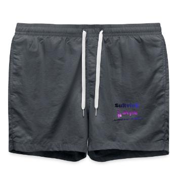 Überleben Sie im Stil | Glamour ist nicht verhandelbar - Badeshorts - Anthrazit - Vorne - AI Model Male 185 light (185cm)