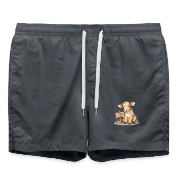 Amis Pas Nourriture Veau Droits des animaux véganes - Short de bain - charbon - Devant - AI Model Male 185 light (185cm)
