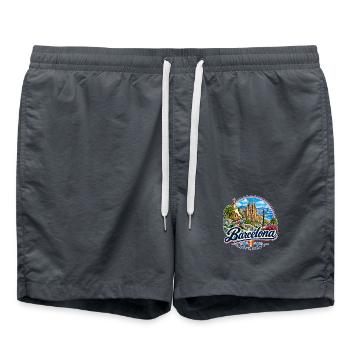 Barcelona - Spanien - Espana - Spain - Badeshorts - Anthrazit - Vorne - AI Model Male 185 light (185cm)