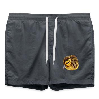 Stolze Entenmama Flauschiges Entenküken - Badeshorts - Anthrazit - Vorne - AI Model Male 185 light (185cm)