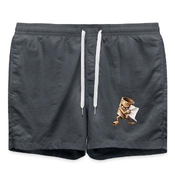 Wütende Rolle reißt Papier - Badeshorts - Anthrazit - Vorne - AI Model Male 185 light (185cm)