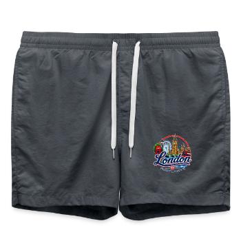 London - Great Britain - GB - Badeshorts - Anthrazit - Vorne - AI Model Male 185 light (185cm)