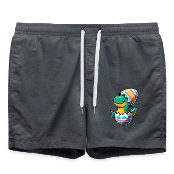 T-Rex Dino as Easter Egg, Clumsy Eggshells - Swim Trunks - anthracite - Front - AI Model Male 185 light (185cm)