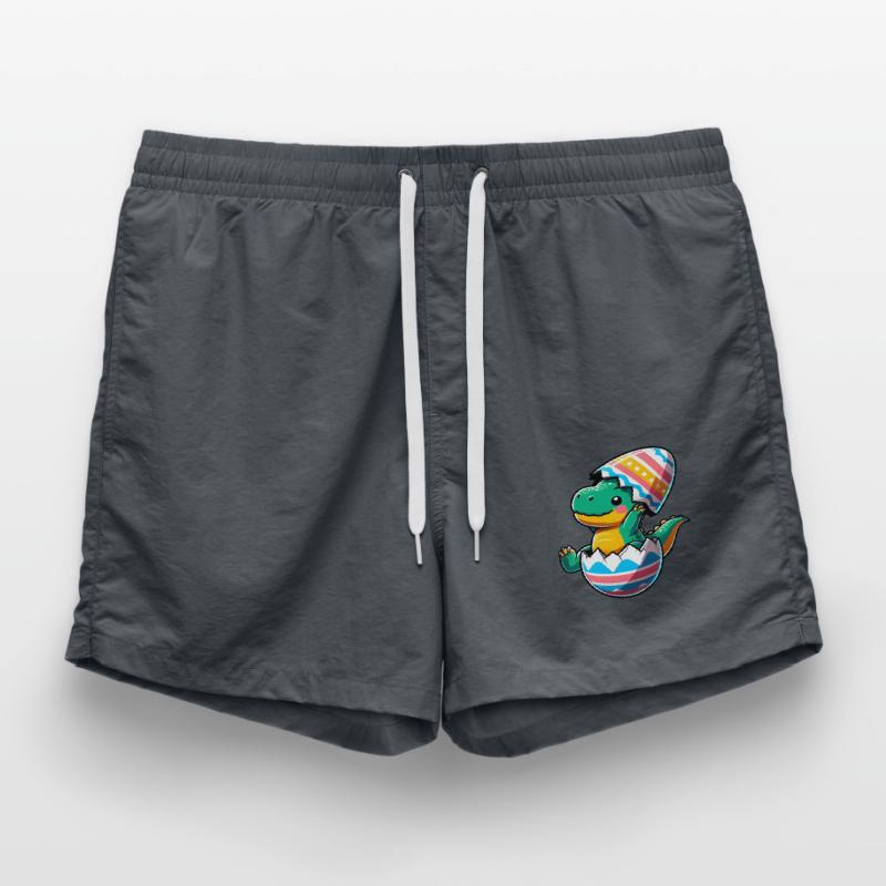 T-Rex Dino as Easter Egg, Clumsy Eggshells Swim Trunks