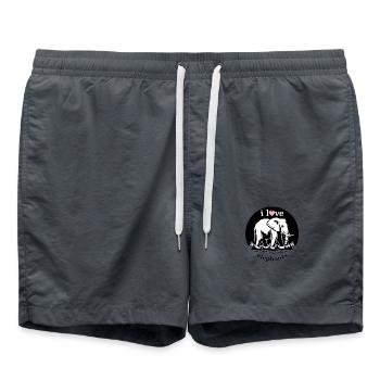 Logo i love Elephants Photo - Badeshorts - Anthrazit - Vorne - AI Model Male 185 light (185cm)