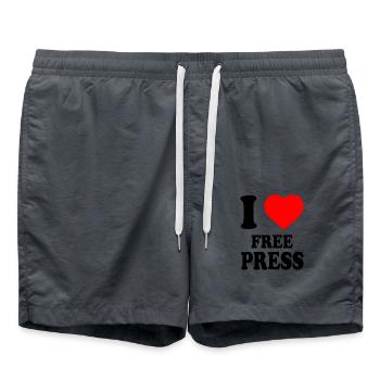 i love free press - Short de bain - charbon - Devant - AI Model Male 185 light (185cm)