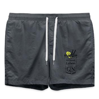 Gib deinem Leben einen GIN (Gin and Tonic) - Badeshorts - Anthrazit - Vorne - AI Model Male 185 light (185cm)