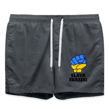Slava ukraini - Badeshorts - Anthrazit - Vorne - AI Model Male 185 light (185cm)