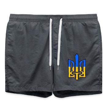 Ukraine - Badeshorts - Anthrazit - Vorne - AI Model Male 185 light (185cm)