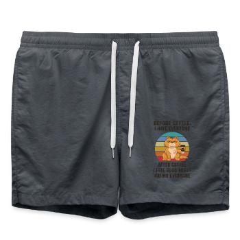 Before Coffee, I hate everyone. - Badeshorts - Anthrazit - Vorne - AI Model Male 185 light (185cm)