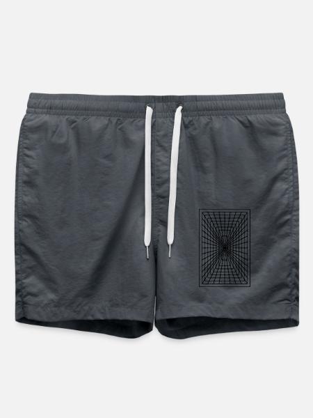 Geometrisches Rechteck - Badeshorts - Anthrazit