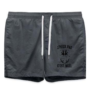 Noël arrive - Short de bain - charbon - Devant - AI Model Male 185 light (185cm)