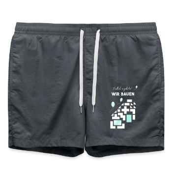 Nous construisons du blanc sans un an - Short de bain - charbon - Devant - AI Model Male 185 light (185cm)